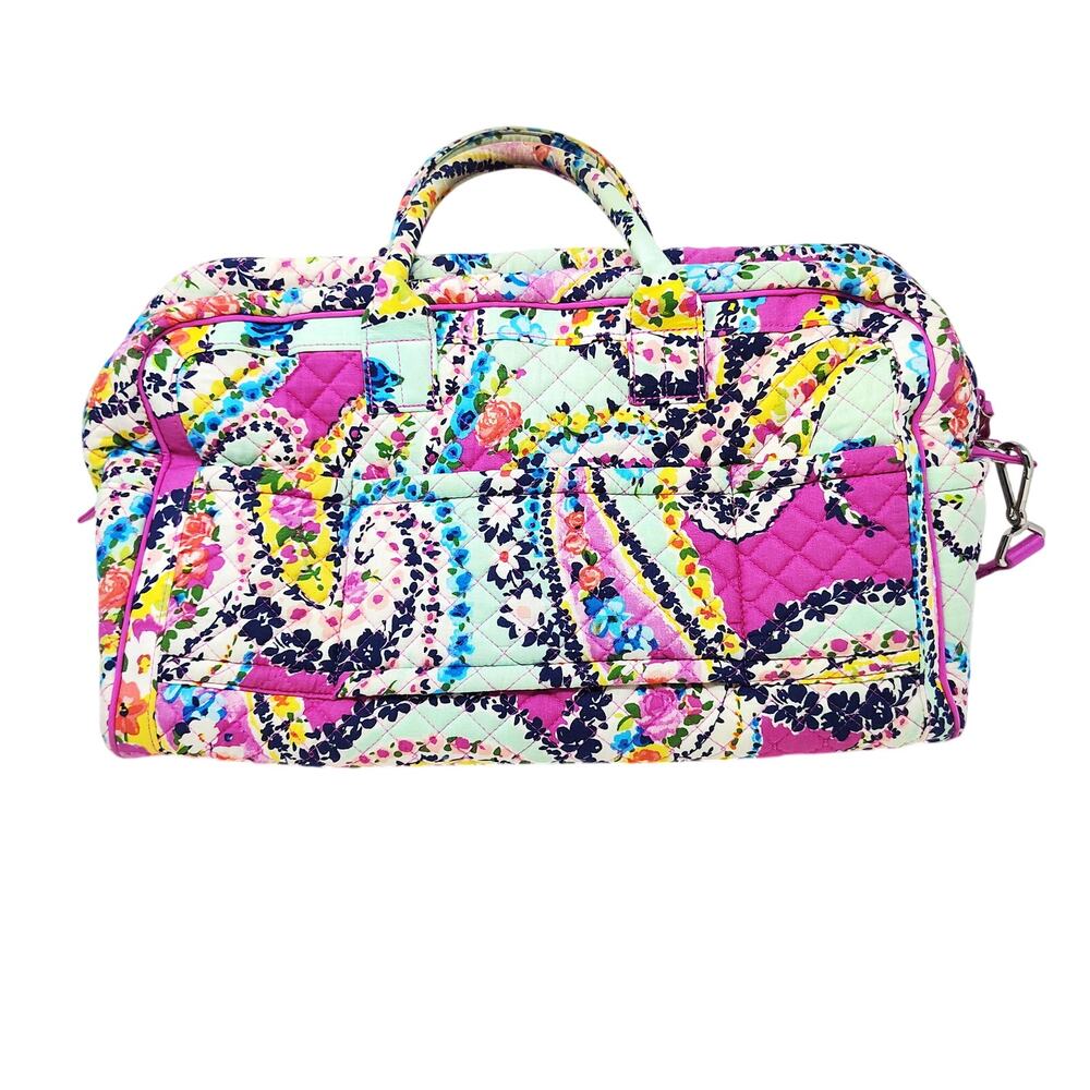 Vera Bradley Weekender Travel Bag Quilted Wildflower Paisley Crossbody - Picture 4 of 13